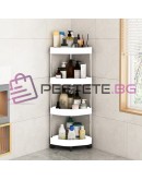 Ъглова етажерка за баня 4 нива с колелца